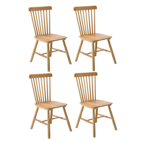 4x Dining Chairs Minimalist Vertical Back Wooden