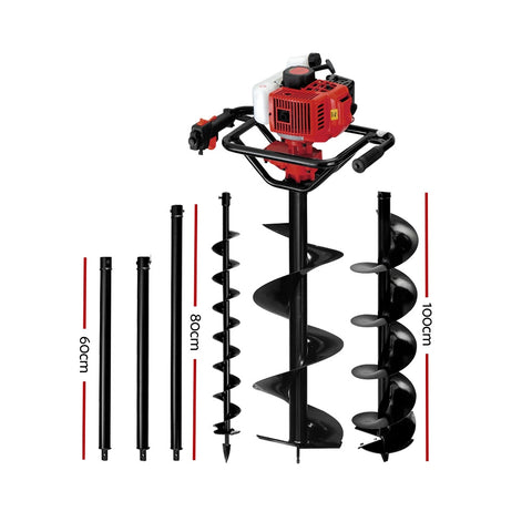 Post Hole Diggers 92CC Petrol Digger Extension Auger Bits