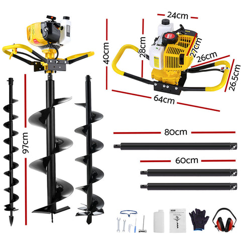 74CC Heavy-Duty Post Hole Digger with Auger Bits