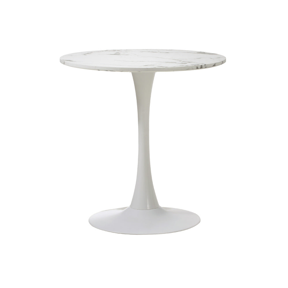 60cm Round Dining Table with 2x Dining Chairs Sherpa Gold&White