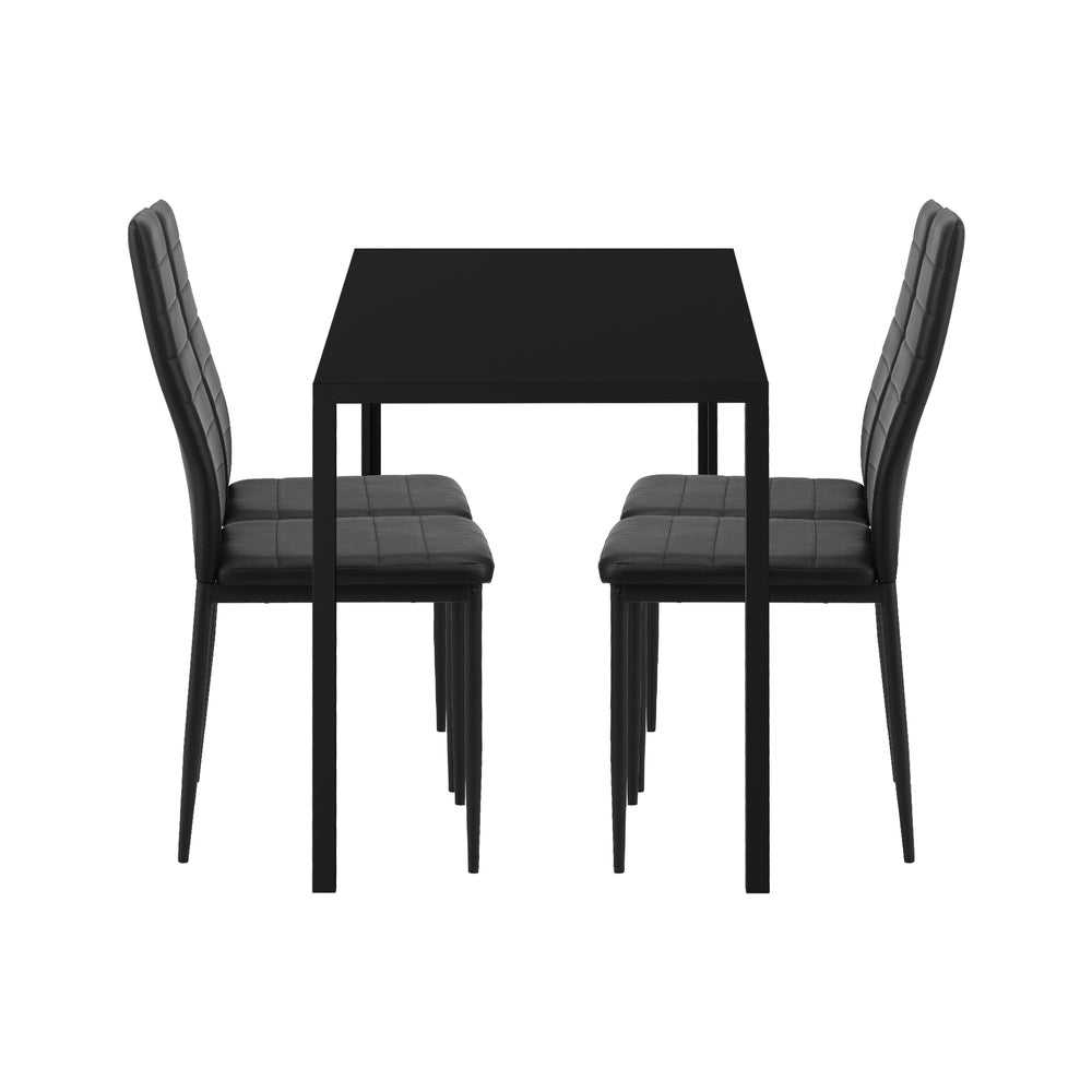 120cm Rectangle Dining Table with 4PCS Dining Chairs Wooden Black