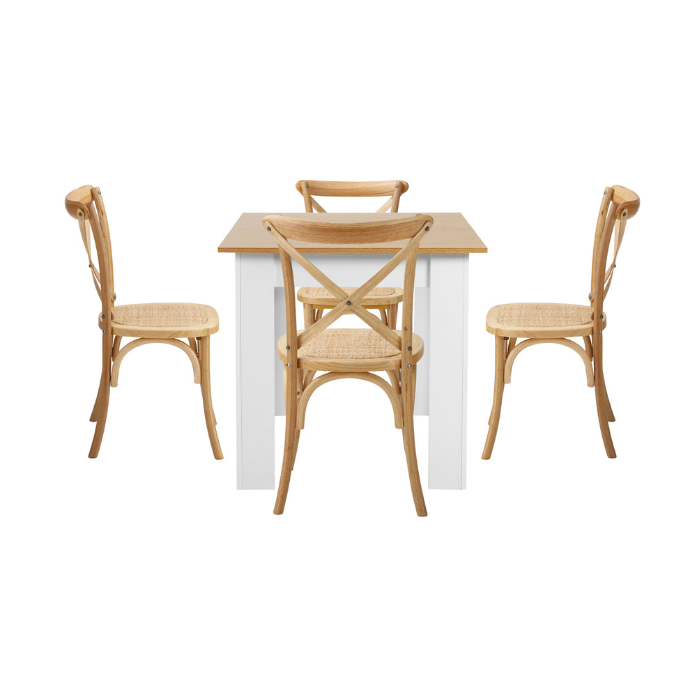 Extendable Dining Table with 4/6PCS Chairs Crossback