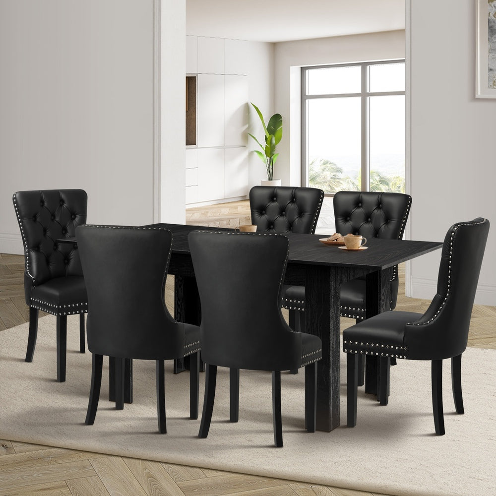 Dining Set 160cm Extendable Table with 4PCS Chairs PU Leather