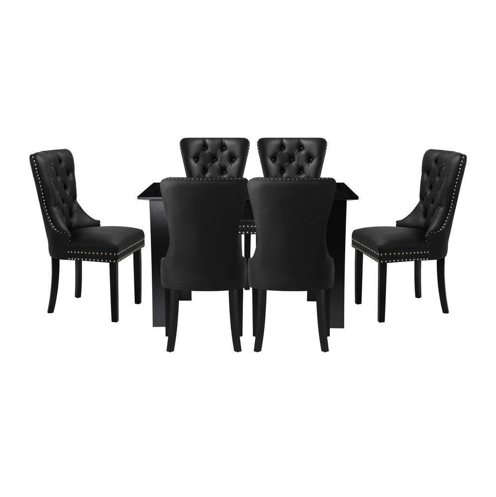 Dining Set 160cm Extendable Table with 4PCS Chairs PU Leather