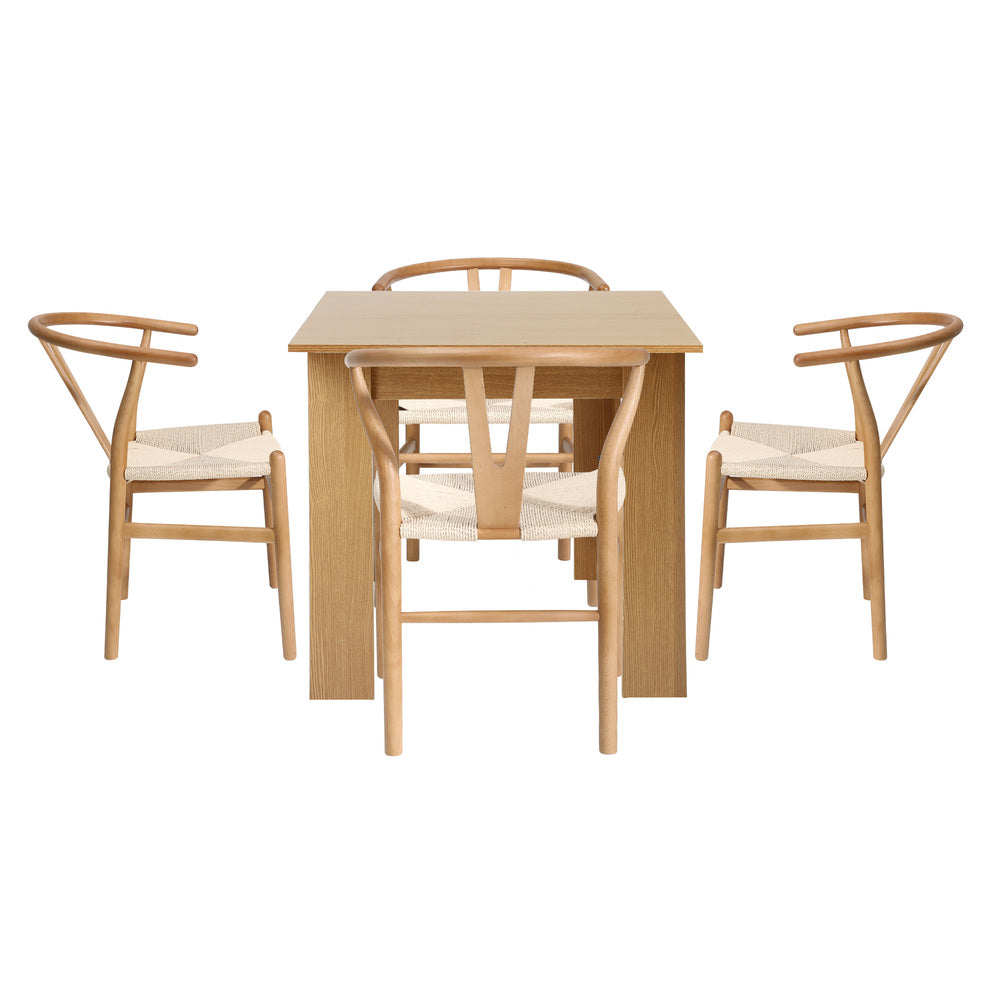 Extendable Dining Table Dining Chairs Natural 5x/7x