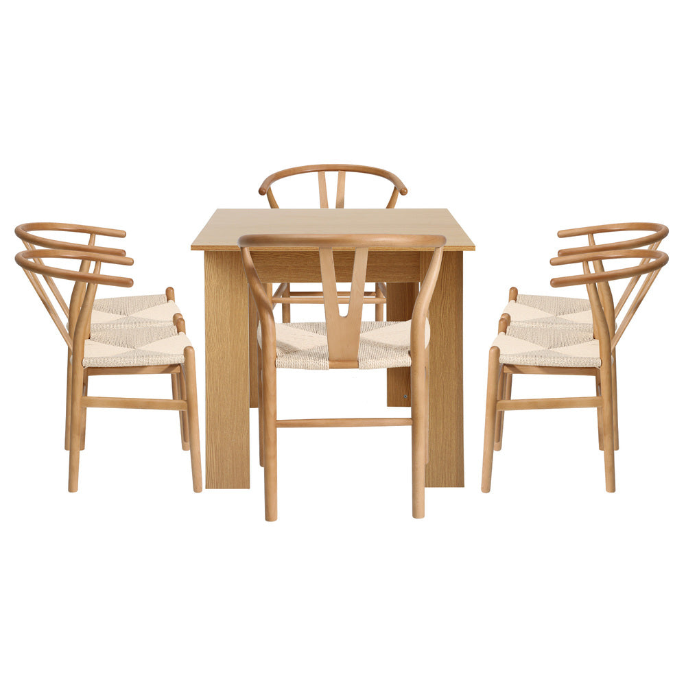 Extendable Dining Table Dining Chairs Natural 5x/7x