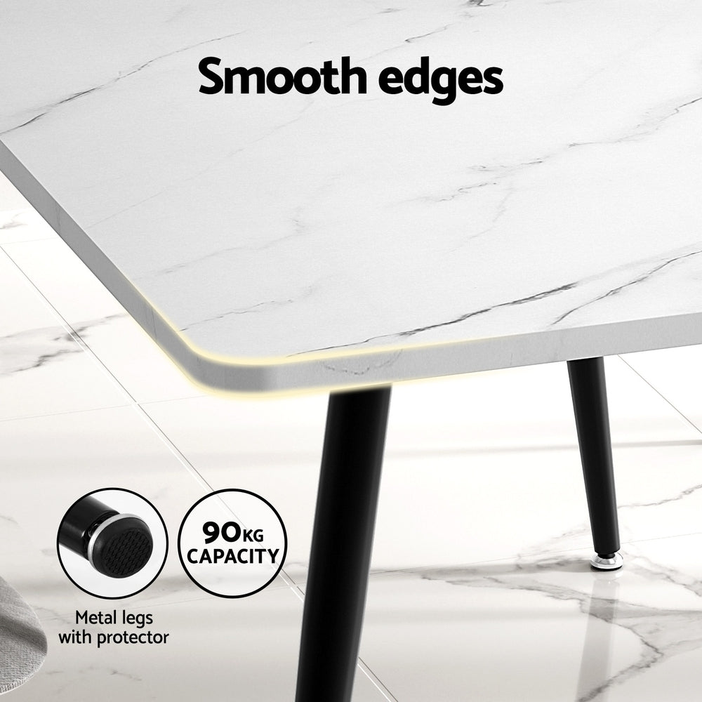 1.5M Dining Table Marble Effect