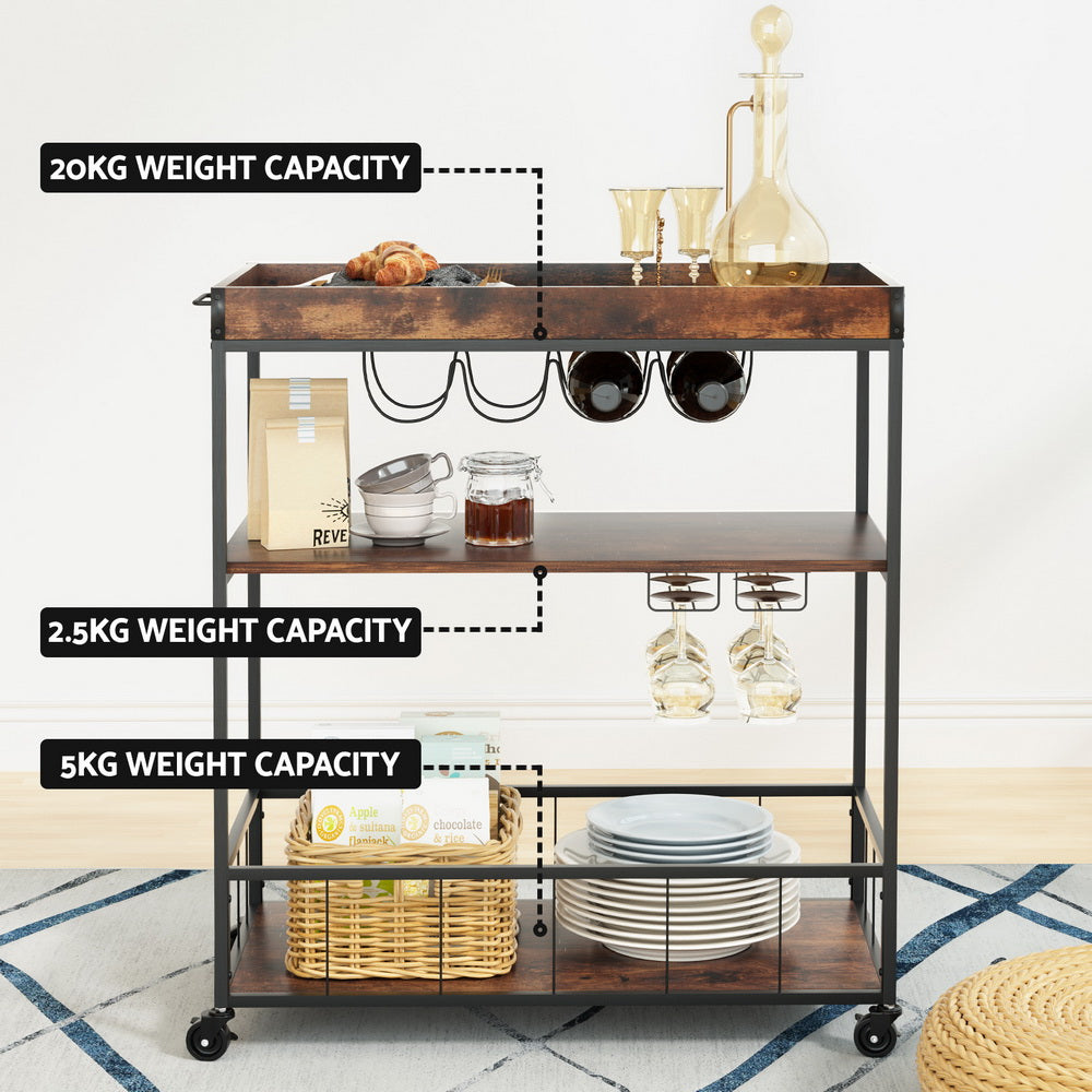 Kitchen Island Rolling Serving Cart