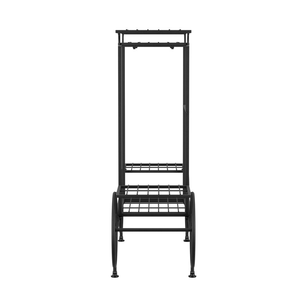 Plant Stand 6 Tier Iron 4 Wheeler