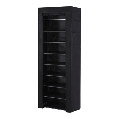 Shoe Rack Cabinet Removable Cover 10 tier Black