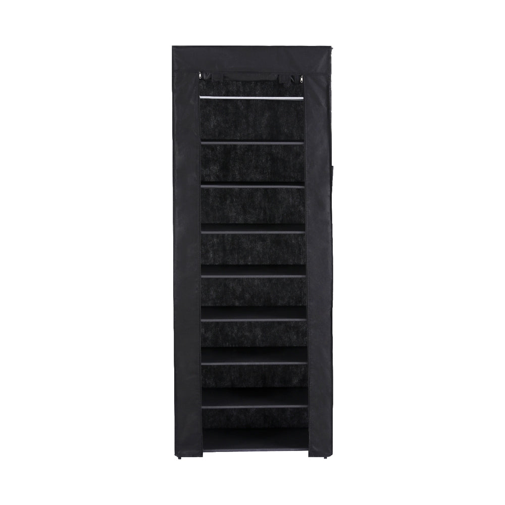 Shoe Rack Cabinet Removable Cover 10 tier Black