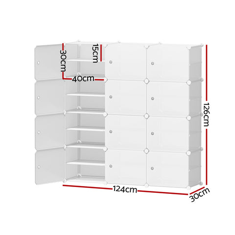 Shoe Rack Diy 12 Storage Cube Stackable White