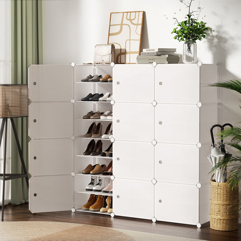 Shoe Rack Diy 12 Storage Cube Stackable White