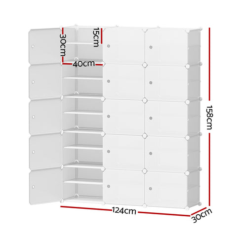 Shoe Cabinet DIY Shoe Box White Cube Portable Organiser Storage Stand