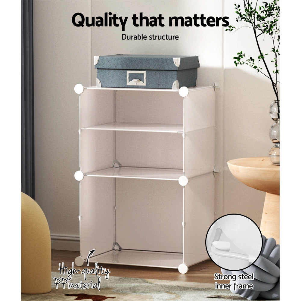 Shoe Cabinet DIY Shoe Box White Cube Portable Organiser Storage Stand