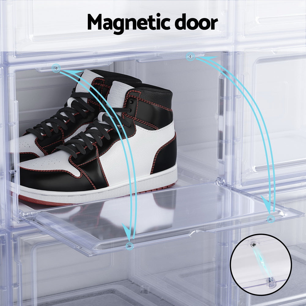 Shoe Box Rack DIY Set of 2 Stackable Magnetic Door