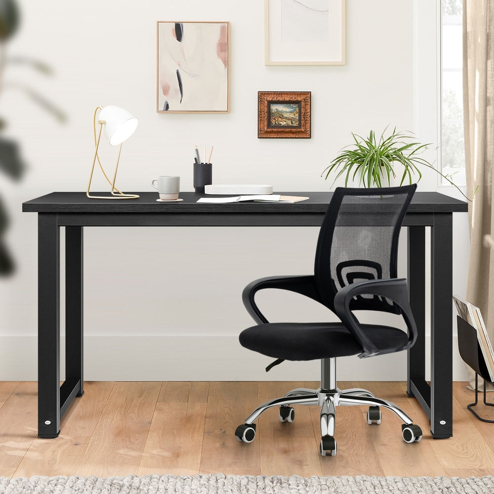 Home Office Set Black Computer Desk and Mesh Office Chair