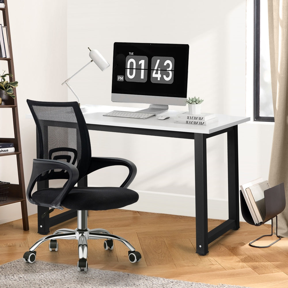 Home Office Set Black Computer Desk and Mesh Office Chair