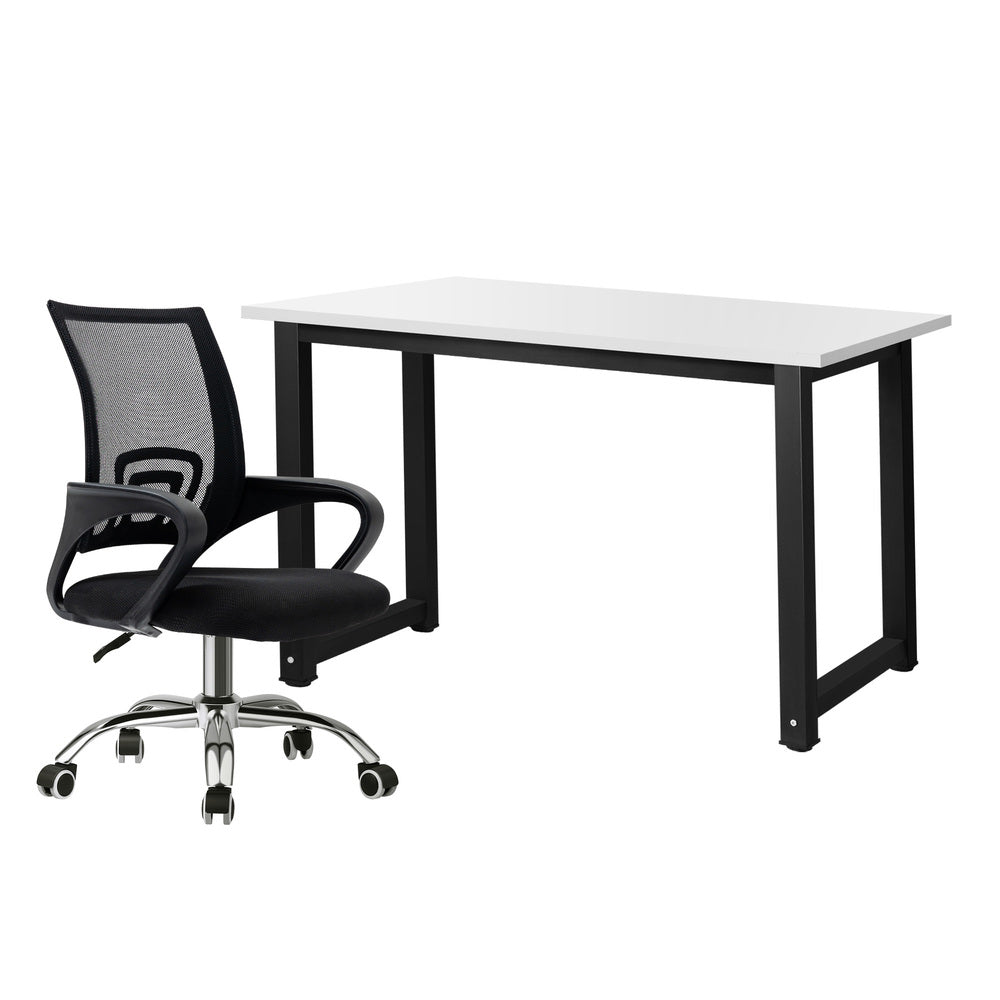 Home Office Set Black Computer Desk and Mesh Office Chair