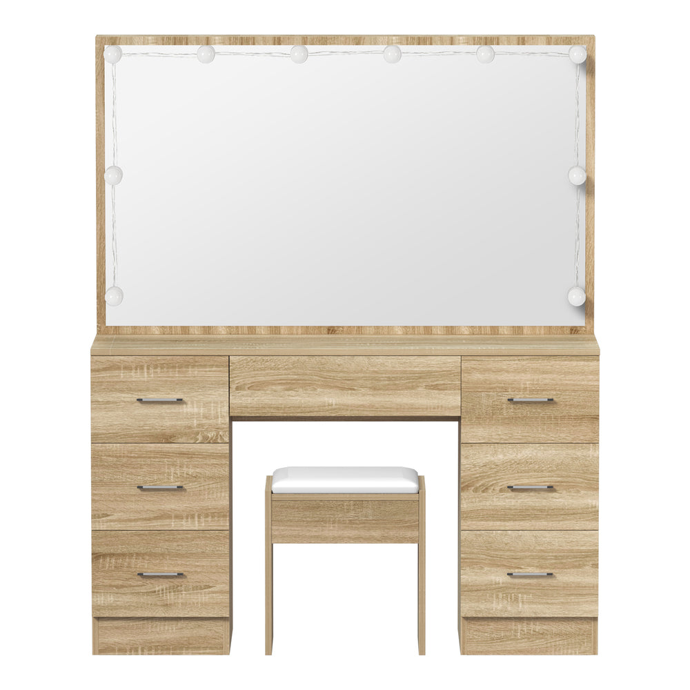 Dressing Table Large LED Mirror Natural