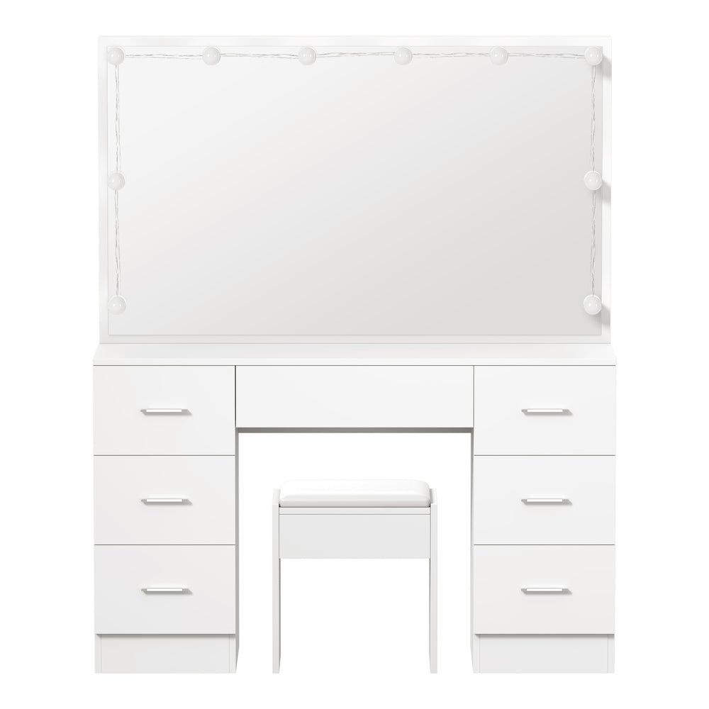 Dressing Table Large LED Mirror White