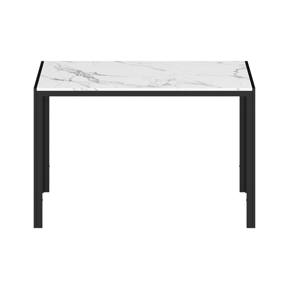 120cm Rectangular Dining Table with Metal Leg White&Black