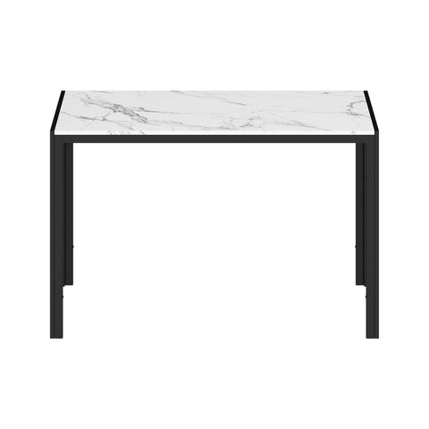 A Durable Rectangular Dining Table with Metal Leg