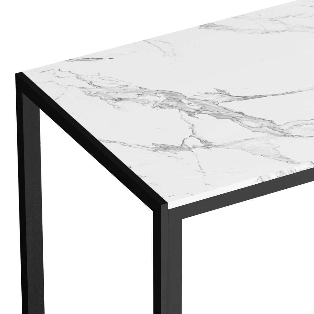 120cm Rectangular Dining Table with Metal Leg Black