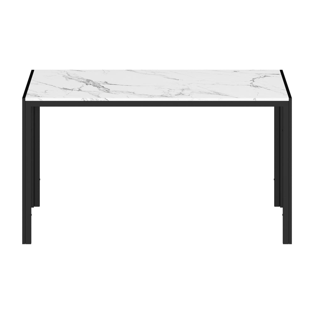 140cm Rectangular Dining Table with Metal Leg White&Black