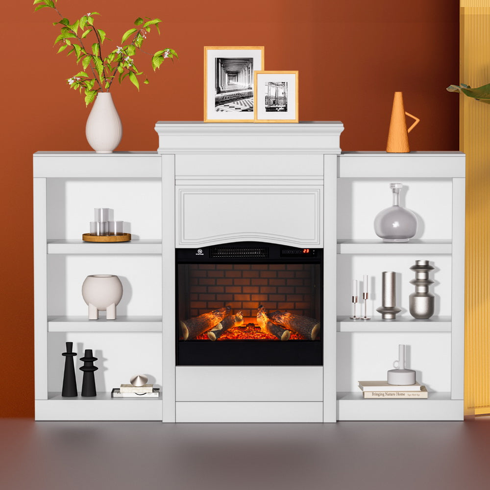 2000W Electric Fireplace Fire Heater White