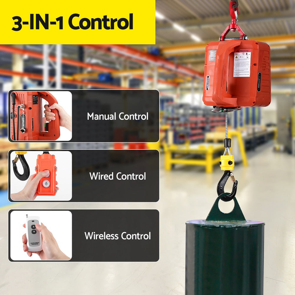 Electric Hoist Winch 500KG Wired/Wireless Remote Control