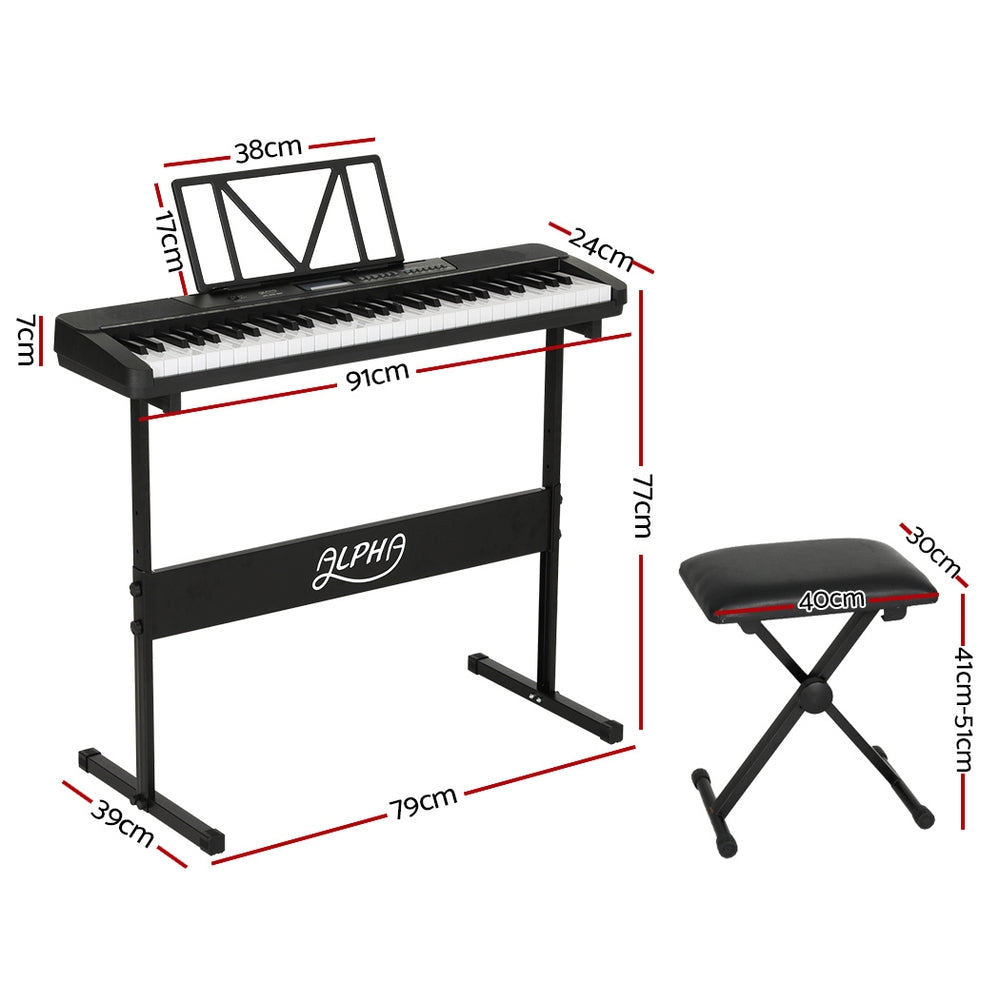 61-Key Digital Piano Keyboard with Stand & Stool