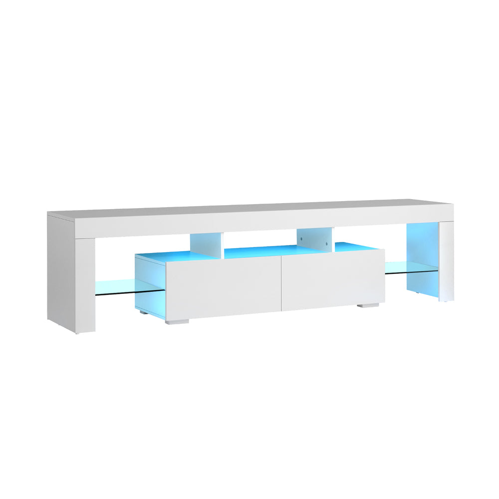 TV Cabinet Entertainment Unit Stand LED RGB Gloss Furniture White/Black