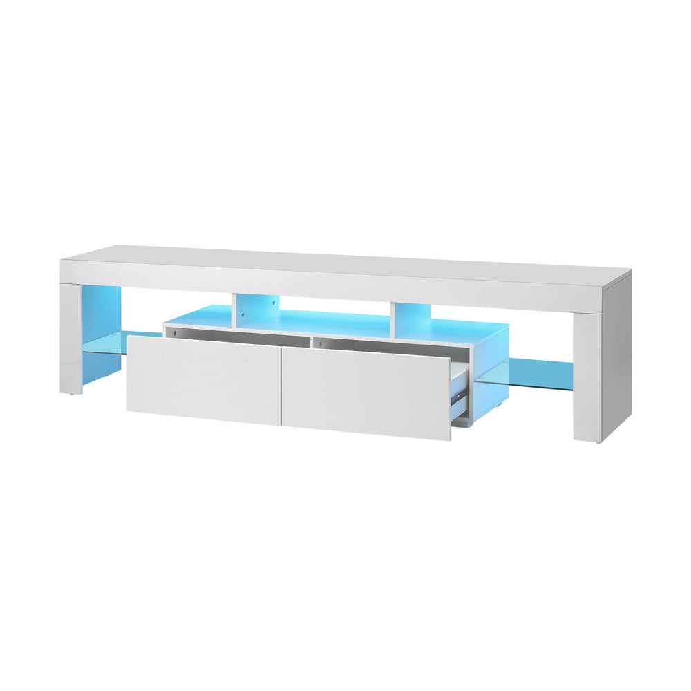 TV Cabinet Entertainment Unit Stand LED RGB Gloss Furniture White/Black