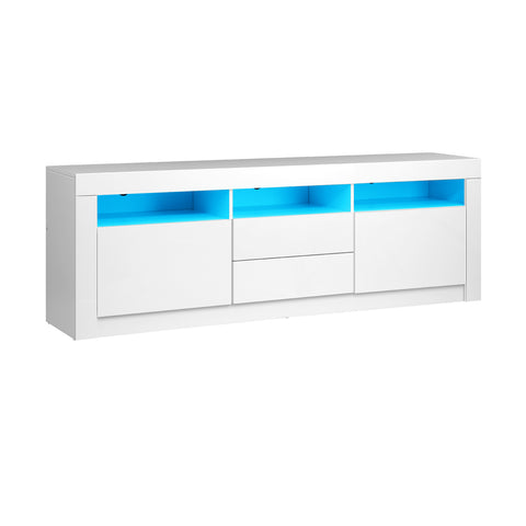 Modern and Stylish White Entertainment Unit Stand with RGB LED - 180CM