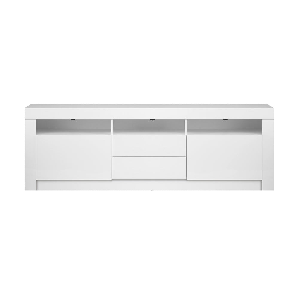 Modern and Stylish White Entertainment Unit Stand with RGB LED - 180CM