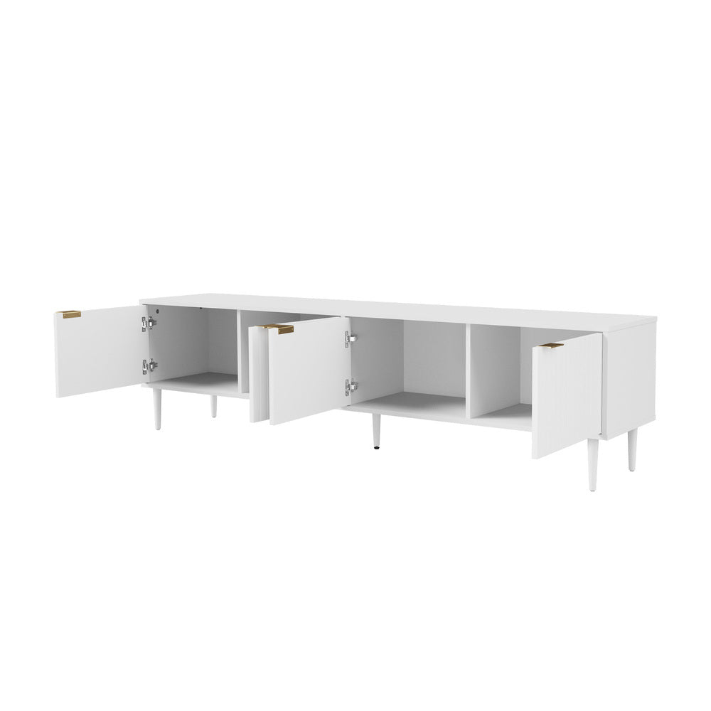 TV Cabinet Entertainment Unit Four Door 180cm White