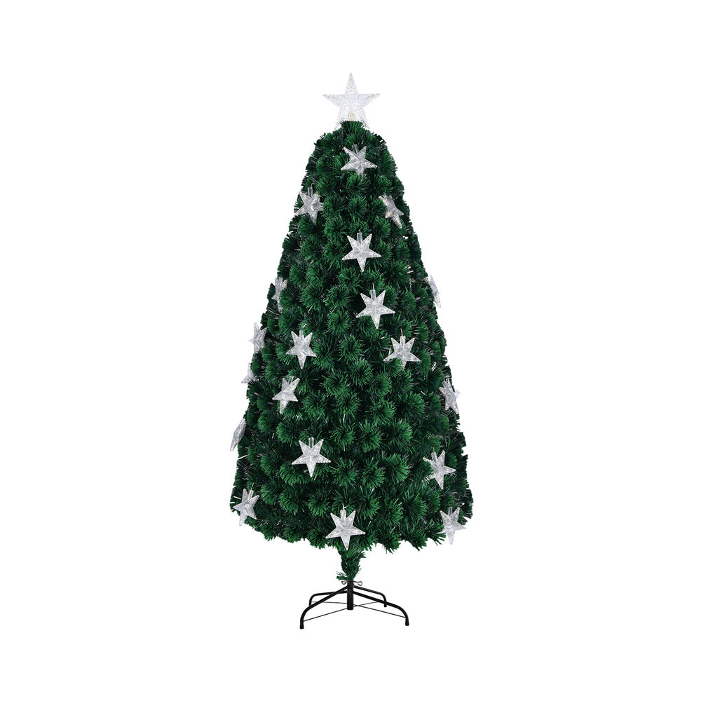 Christmas Tree 1.8M 6FT Fibre Optics Green with LED lights