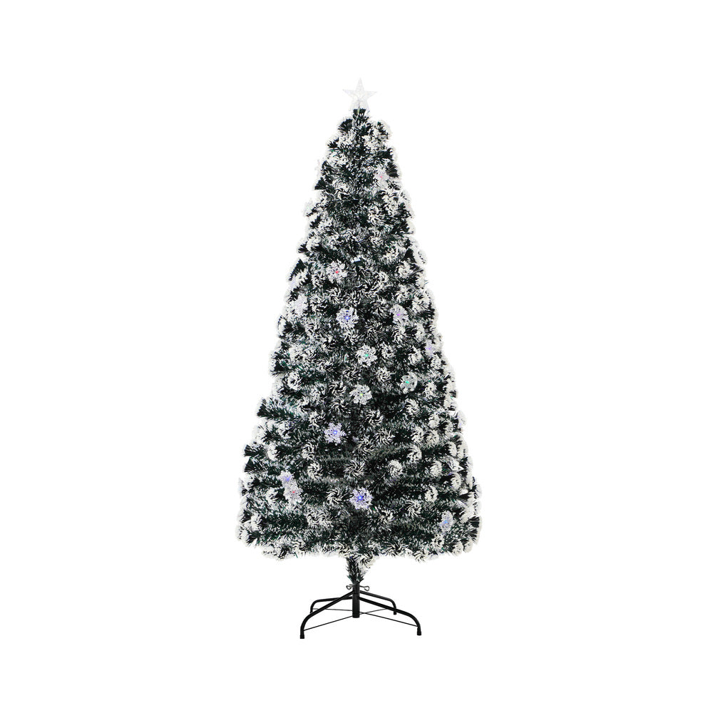 Christmas Tree 1.8M 6FT Snowflakes Green with LED lights