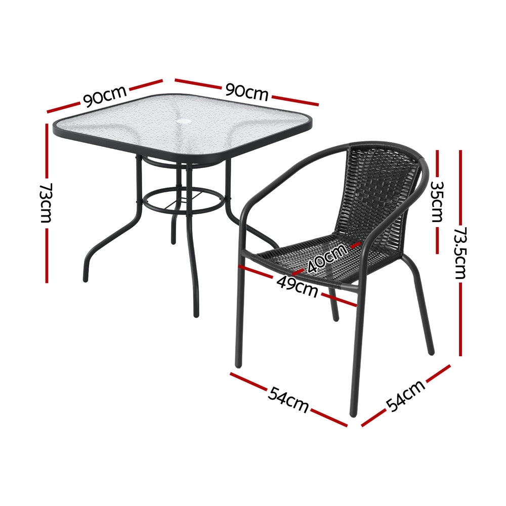 Outdoor Dining Set 5 Piece Stackable Patio Furniture