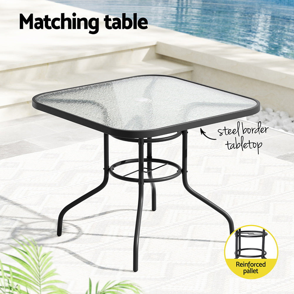 Outdoor Dining Set 5 Piece Stackable Patio Furniture