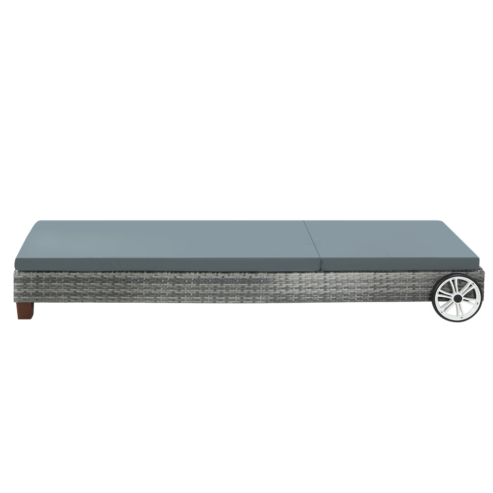 Grey Patio Day Bed With Wheels