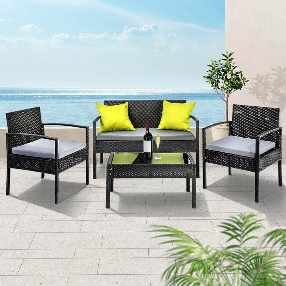 Wicker Lounge Setting Patio Furniture