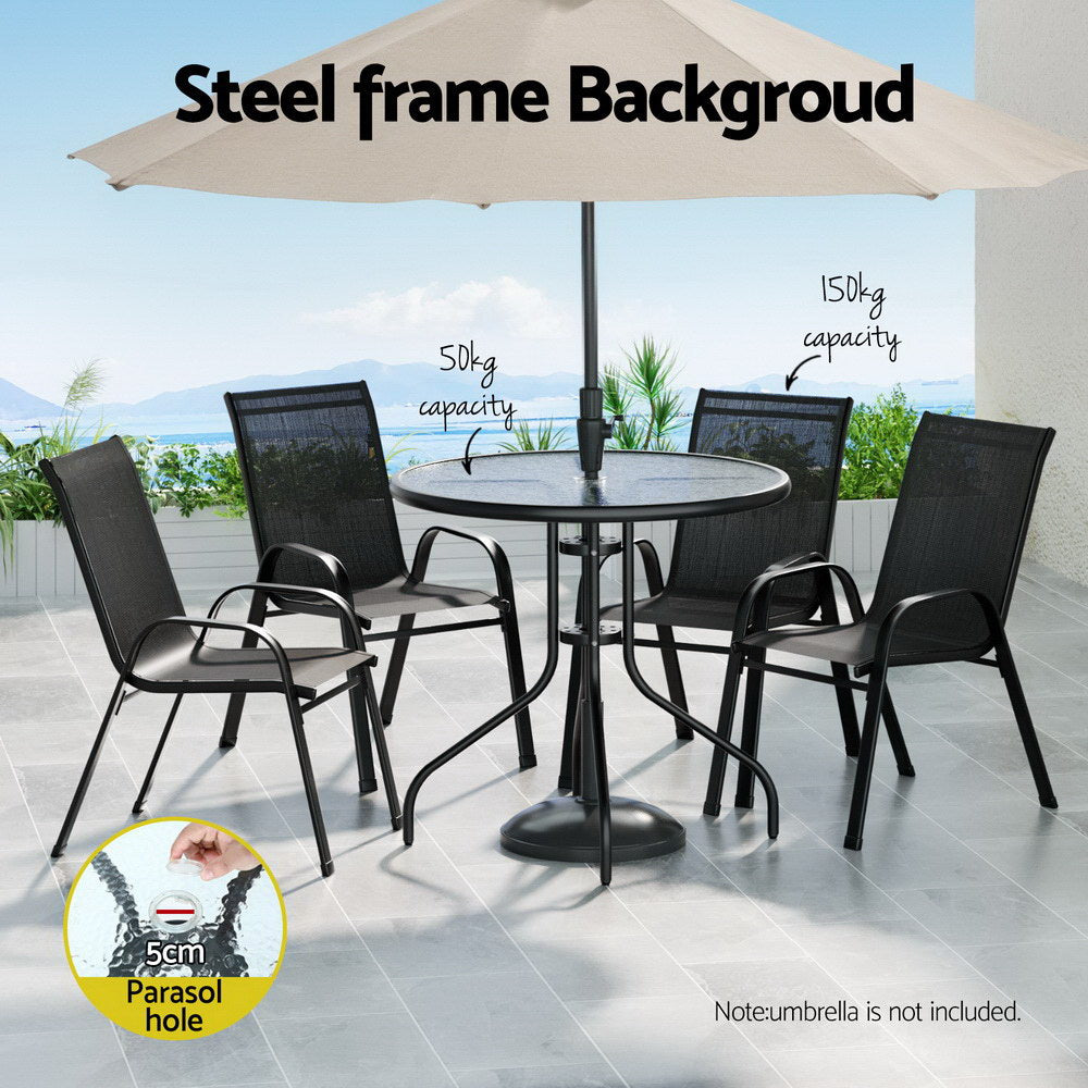 Elegant Outdoor Dining Set - Table & Chairs