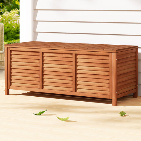 Outdoor Storage Bench Box 210L Wooden Patio Garden Chair Seat