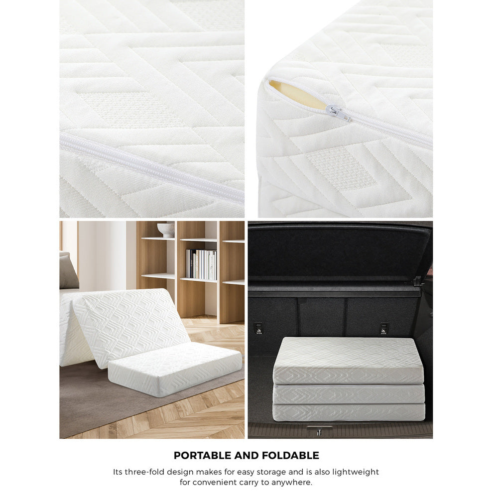 Folding Mattress 3-Fold Foldable Foam White