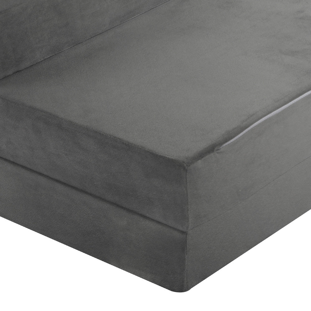 Foldable Foam Mattress Floor Bed Grey Single