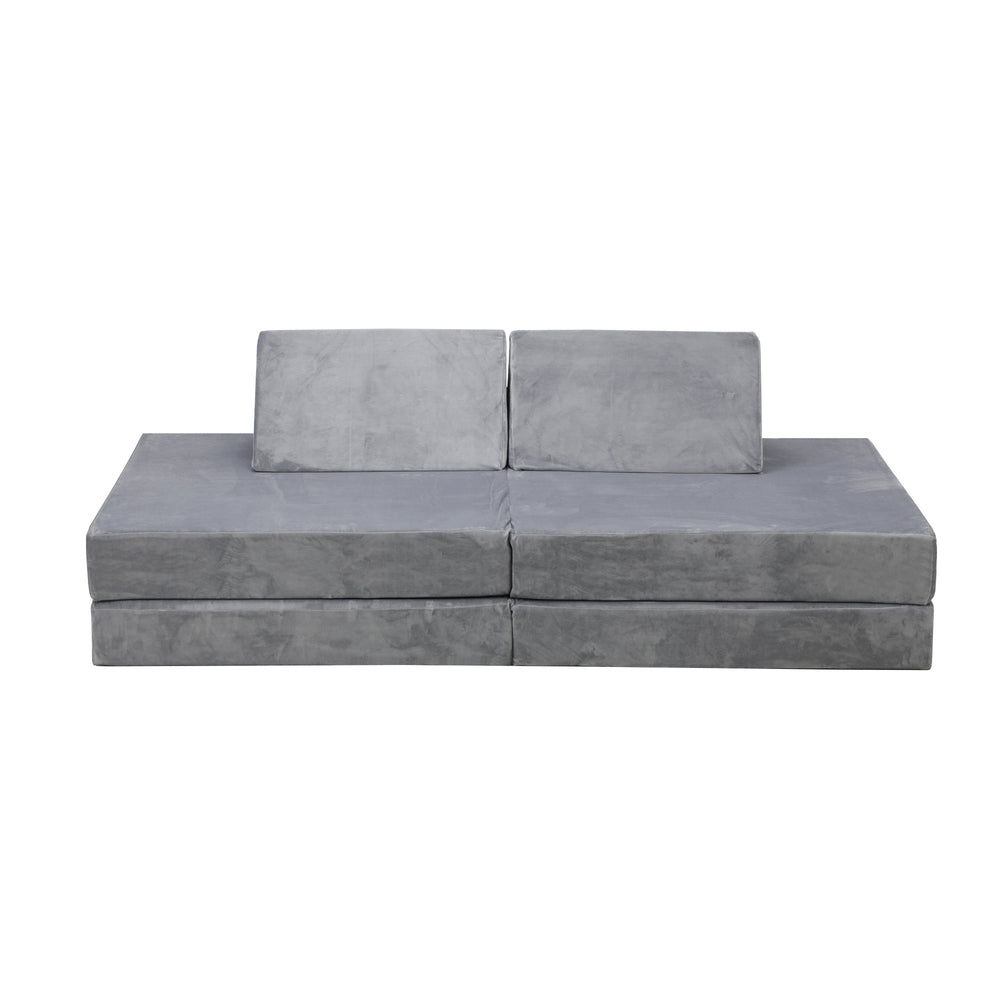 Mazam Kids Play Couch Modular Foam Sofa Bed DIY 2 Seater Grey