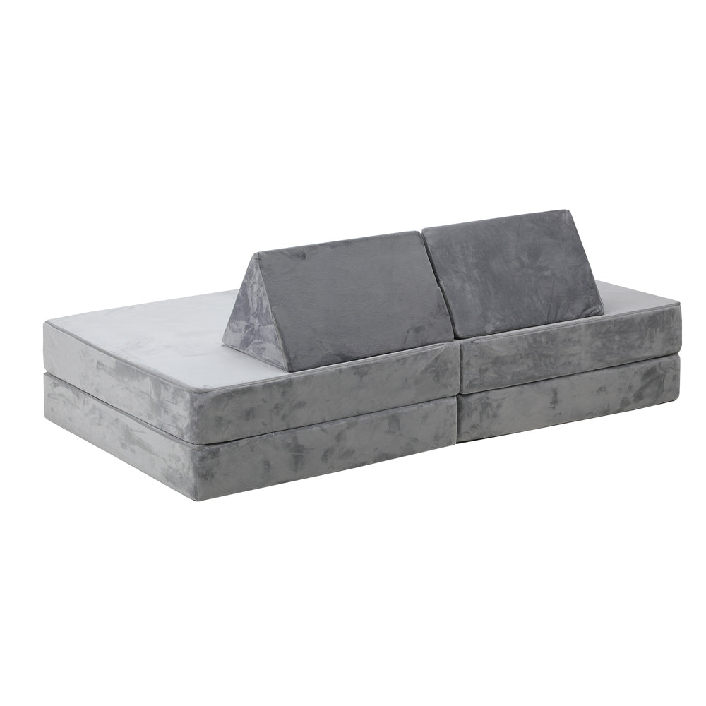 Mazam Kids Play Couch Modular Foam Sofa Bed DIY 2 Seater Grey