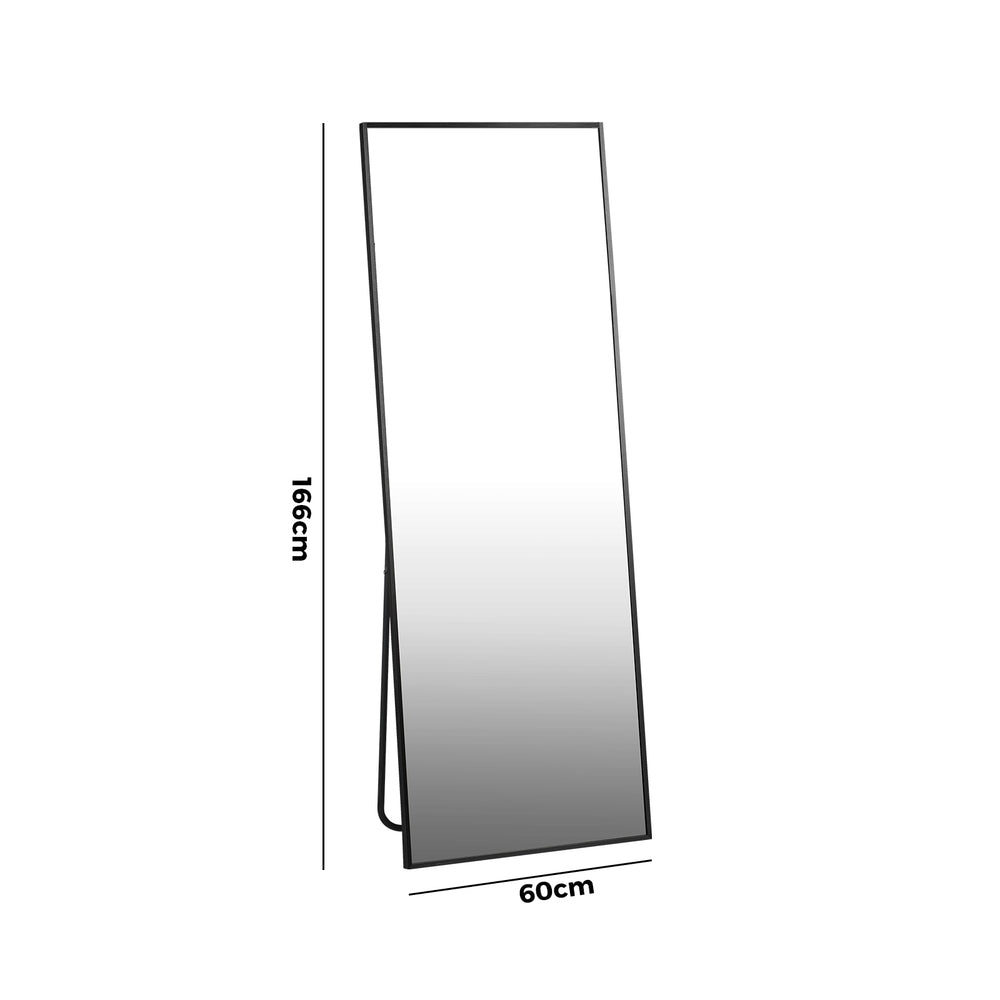 Full Length Mirror Rectangle Free Standing Black/Natural/Gold